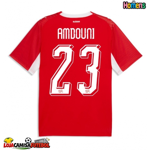 Camisa de Futebol Suíça Zeki Amdouni #23 Equipamento Principal Mundo 2026 Manga Curta
